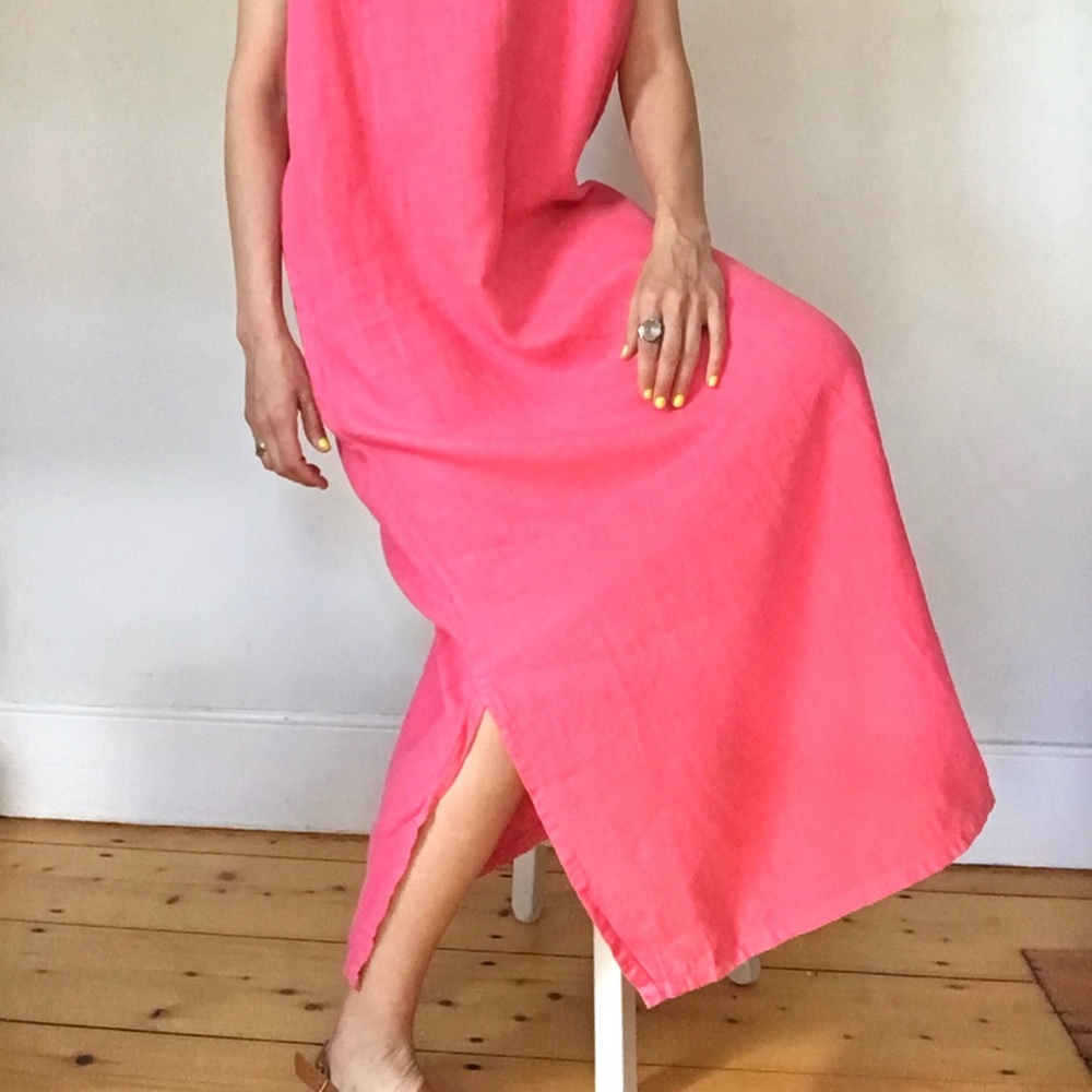Watermelon pink linen dress - Picture 14 of 14